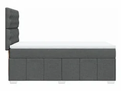 Clicnbuy Cama box spring con colchón tela oscuro 90x190 cm