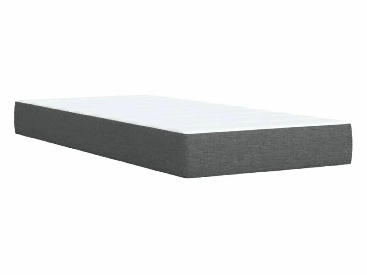 Clicnbuy Cama box spring con colchón tela oscuro 90x190 cm