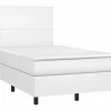 Outlet Clicnbuy Cama box spring con colchón cuero sintético blanco 120x190 cm