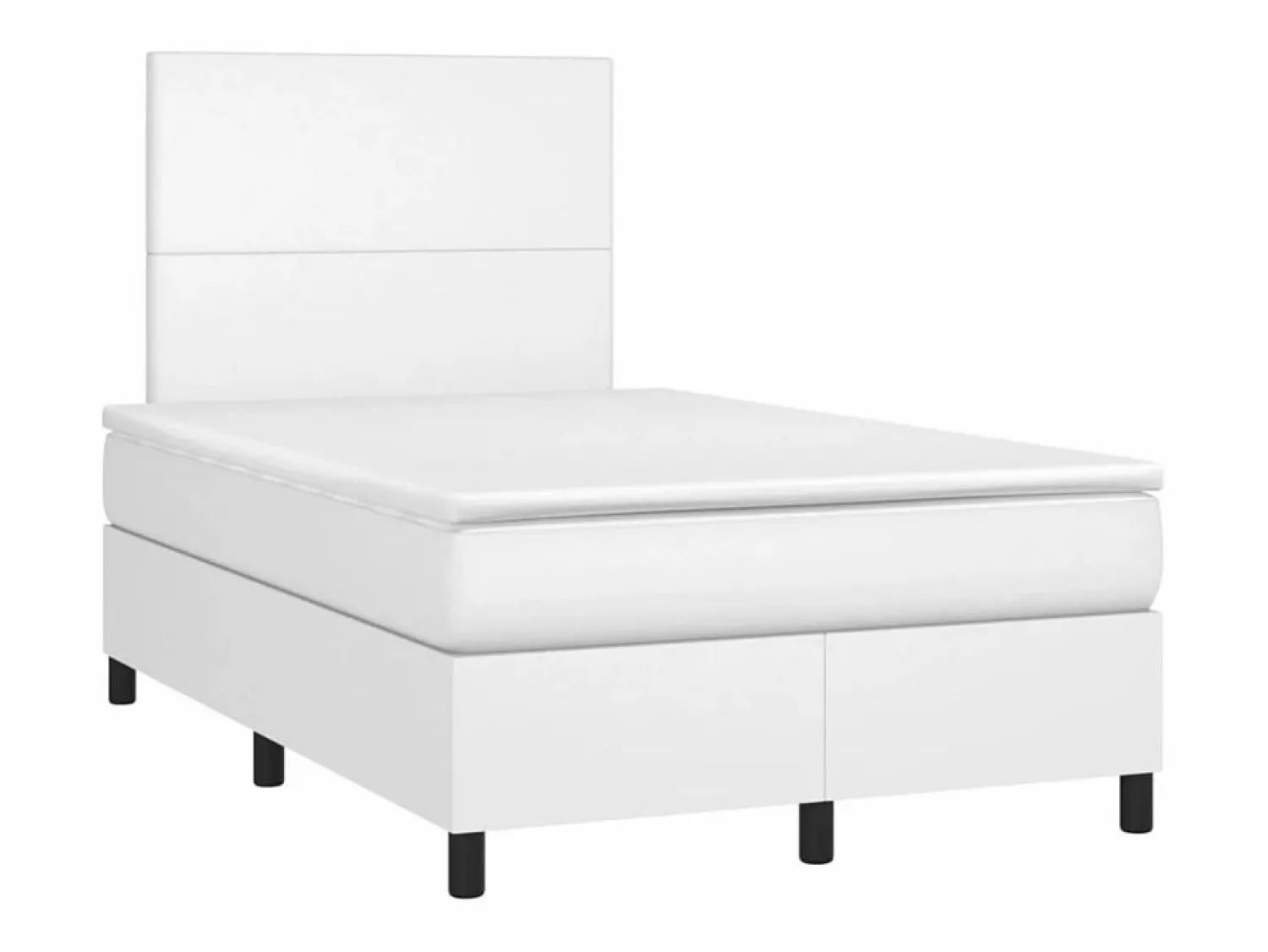 Outlet Clicnbuy Cama box spring con colchón cuero sintético blanco 120x190 cm