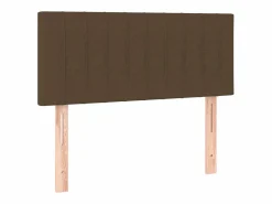 Sale Cama box spring con colchón y LED tela marrón oscuro 120x190 cm Somier Tapizado