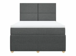 Online Clicnbuy Cama box spring con colchón tela oscuro 160x200 cm Gris