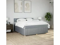 Hot Clicnbuy Cama box spring con colchón tela claro 180x200 cm Gris