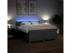 Hot Clicnbuy Cama box spring con colchón tela claro 180x200 cm Gris