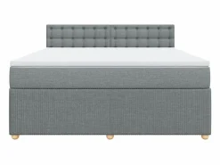 Hot Clicnbuy Cama box spring con colchón tela claro 180x200 cm Gris