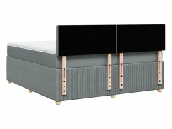 Hot Clicnbuy Cama box spring con colchón tela claro 180x200 cm Gris