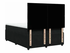 New Clicnbuy Cama box spring con colchón terciopelo 140x190 cm Negro