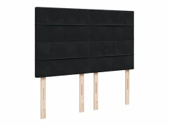 New Clicnbuy Cama box spring con colchón terciopelo 140x190 cm Negro