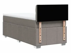 Best Cama box spring con colchón tela gris taupe 90x190 cm Somier - 90X190Cm