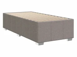 Best Cama box spring con colchón tela gris taupe 90x190 cm Somier - 90X190Cm