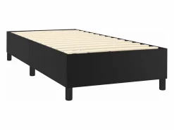 Clearance Clicnbuy Cama box spring y colchón LED cuero sintético negro 90x190 cm