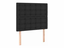 Cama box spring y colchón LED cuero sintético negro 90x190 cm Somier - 90X190Cm