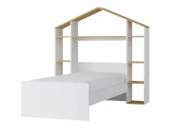 Discount Vente-unique Cama cabaña 90 x 190 cm color blanco y natural - JERACO Color natural claro / Blanco