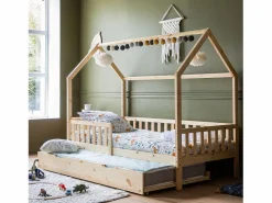 Best Happy Garden Cama cabaña nido para niños 190x90cm de madera MARCEAU Marru00f3n