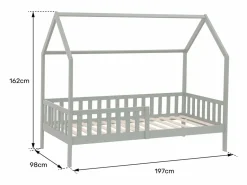 Best Happy Garden Cama cabaña nido para niños 190x90cm de madera MARCEAU Marru00f3n