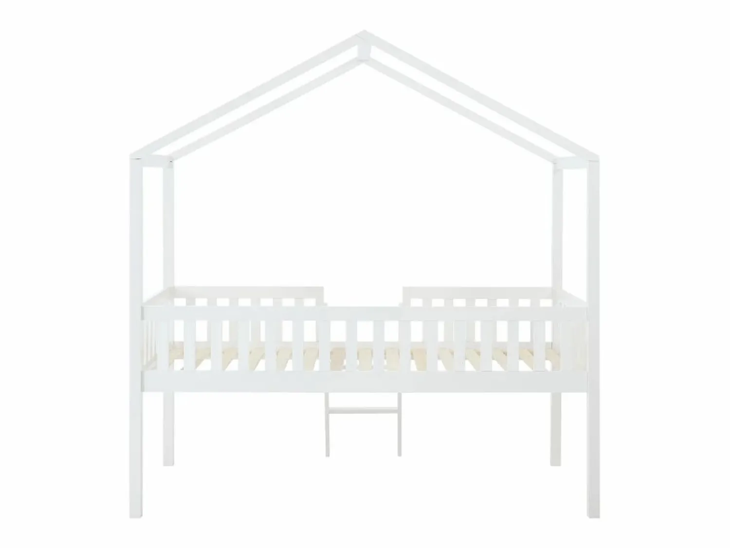 Vente-unique Cama cabaña semi-alta 90 x 190 cm de pino color - NALENY