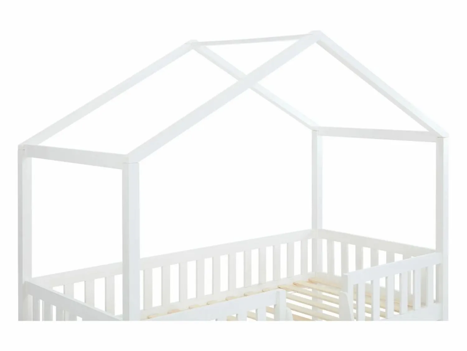 Vente-unique Cama cabaña semi-alta 90 x 190 cm de pino color - NALENY