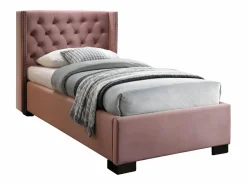 Vente-unique Cama cabecero capitoné 90x200 cm terciopelo MASSIMO