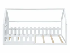 Merax Cama cabina 90 x 200 cm, cama infantil con ventana, Madera de pino, Somier de láminas,