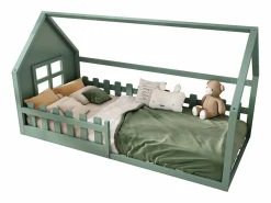Merax Cama cabina 90 x 200 cm, cama infantil con ventana, Madera de pino, Somier de láminas,