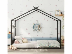 New Cama cabina 140 x 200 cm con cabecero - cama infantil - metal - somier de láminas - Cama Montessori