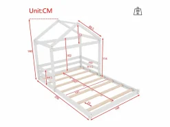 Sale Merax Cama cabina 140 x 200 cm con cabecero - pino + MDF - somier - para niños - (sin colchón) Blanco