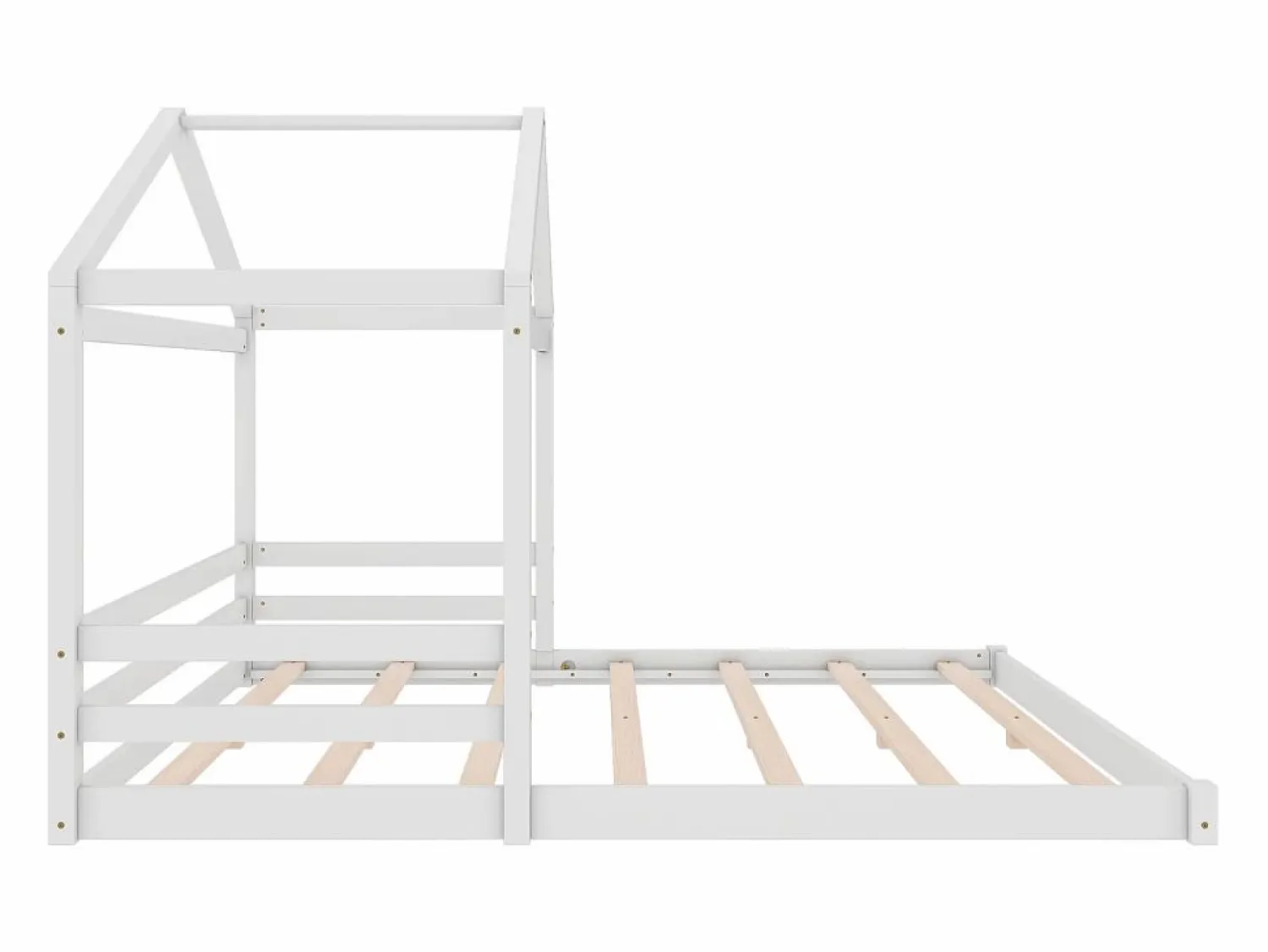 Sale Merax Cama cabina 140 x 200 cm con cabecero - pino + MDF - somier - para niños - (sin colchón) Blanco