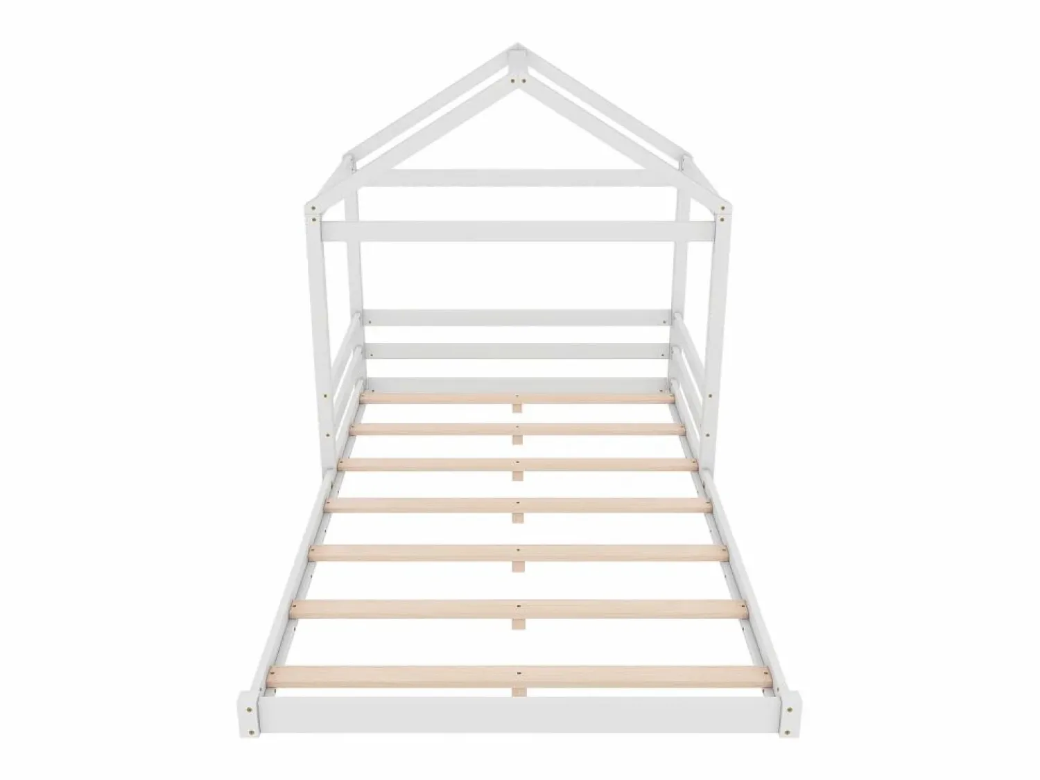 Sale Merax Cama cabina 140 x 200 cm con cabecero - pino + MDF - somier - para niños - (sin colchón) Blanco