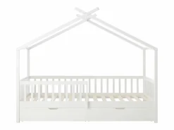 Vente-unique Cama cabina 90 x 190 cm con cajones de pino y MDF en color - KIRALIO