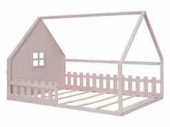 Merax Cama cabina 140 x 200 cm con ventana - Madera de pino + MDF - Somier de láminas incluido -