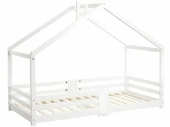 ModernLuxe Cama cabina con rejilla protectora - 90x200cm - madera maciza -