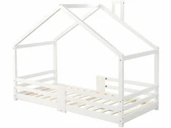 ModernLuxe Cama cabina con rejilla protectora - 90x200cm - madera maciza -