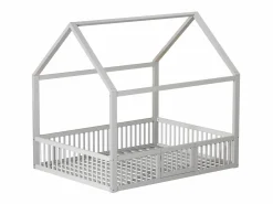 Sale Merax Cama cabina para niños o bebés - 140 x 200 cm - barreras y puerta - somier incluido - madera blanca Blanco