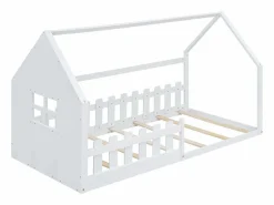 Clearance Cama cabina 140x200 cm - Cama infantil con barandillas de seguridad y somier - pino y MDF - Cama Montessori