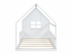 Clearance Cama cabina 140x200 cm - Cama infantil con barandillas de seguridad y somier - pino y MDF - Cama Montessori