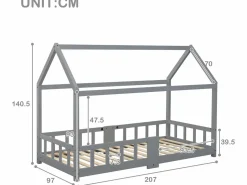 ModernLuxe Cama cabina 90x200 cm de madera maciza - con pizarra -