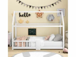 ModernLuxe Cama cabina 90x200 cm de madera maciza - con pizarra -