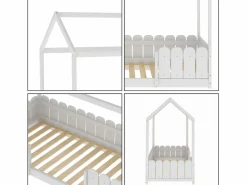 Sale Cama cabina 90x200cm de madera maciza - con protección contra caídas - Cama Montessori