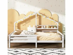 Clearance Cama cabina 90x200cm de madera maciza - con estantes - Cama Montessori