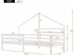 Clearance Cama cabina 90x200cm de madera maciza - con estantes - Cama Montessori