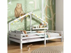Clearance Cama cabina 90x200cm de madera maciza - con estantes - Cama Montessori