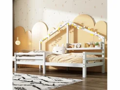 Clearance Cama cabina 90x200cm de madera maciza - con estantes - Cama Montessori