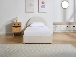Cama canapé 90 x 190 cm en terciopelo acanalado color + colchón - LIRIMO Cama Terciopelo
