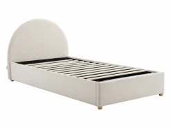Cama canapé 90 x 190 cm en terciopelo acanalado color + colchón - LIRIMO Cama Terciopelo