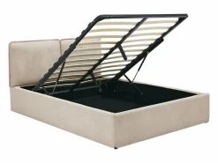 Vente-unique Cama canapé con funda extraíble 140 x 190 cm en tela + colchón - TENESE Beige