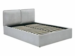 Discount Vente-unique Cama canapé con funda extraíble queen size 160 x 200 cm de tela + colchón - TENESE Gris claro