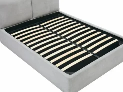 Discount Vente-unique Cama canapé con funda extraíble queen size 160 x 200 cm de tela + colchón - TENESE Gris claro