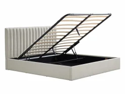New Vente-unique Cama canapé king size 180 x 200 cm en tela - SARANELI Gris claro