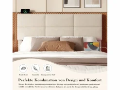 Merax Cama canapé tapizada - 160 x 200 cm - cabecero regulable - con USB + LED - almacenaje hidráulico - terciopelo -