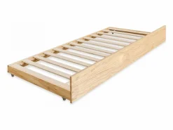 Hot Cama casita con barandilla + cama de arrastre madera pino 90x190cm Beige